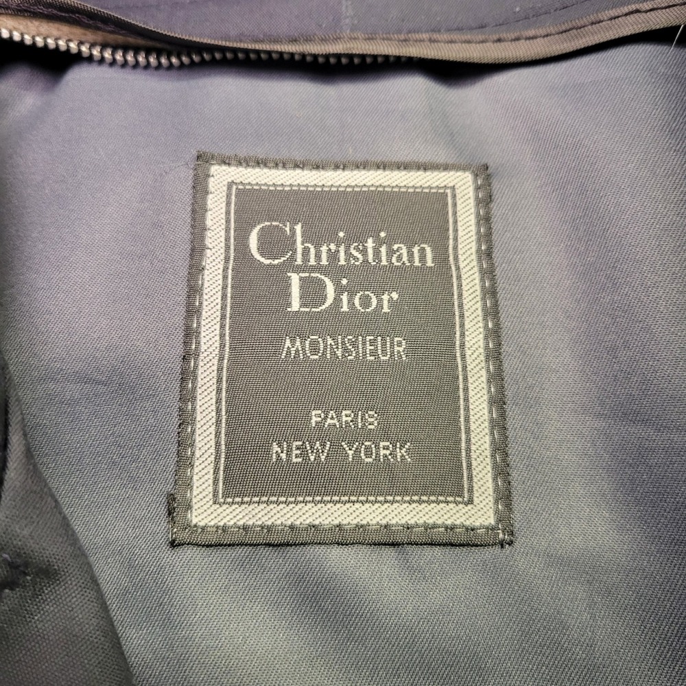 Christian Dior Monsieur Mens 42S Navy Blue Double Breasted Belted Trench Coat - Picture 3 of 16